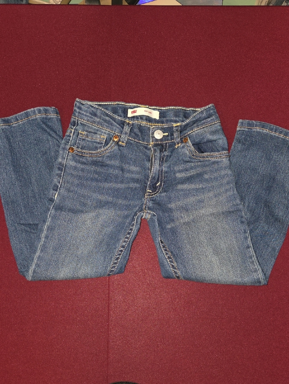 Levi's 511 Slim Jeans in Blue with Tan Patch